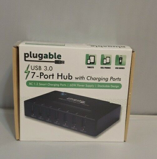 Plugable USB 3.0 7-PORT HUB WITH  CHARGING PORTS SEALED 