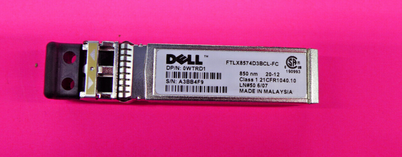 Dell 10Gb SFP+ FC Short Range Transceiver 850nm FTLX8574D3BCL-FC WTRD1