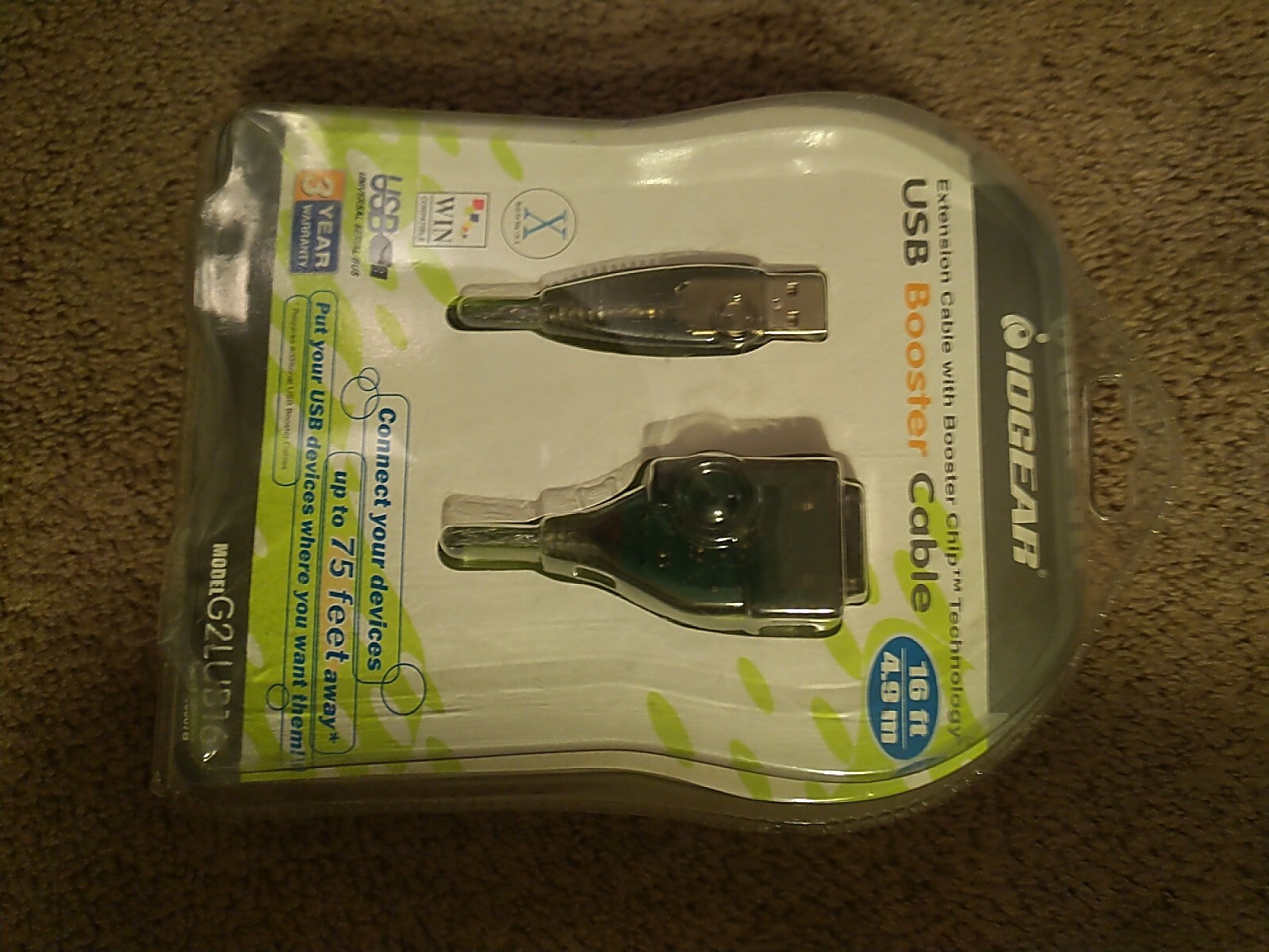 IOGEAR USB BOOSTER CABLE MODEL G2LUB16  NEW