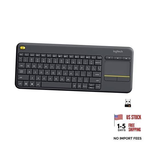 K400 Plus Wireless Touch TV Keyboard for PC-Connected TV - Black Floral PLUS