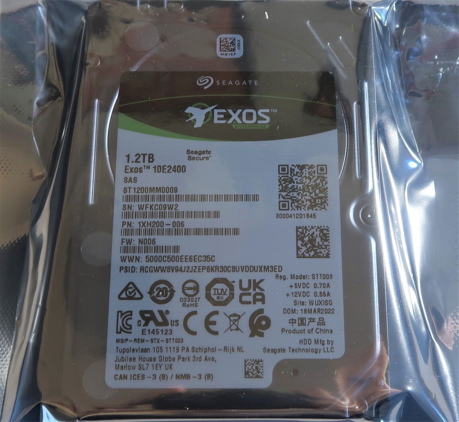 NEW FOR Exos ST1200MM0009 1.2TB 10K RPM 10K 2.5" 12Gb/s 512n SAS Hard Drive