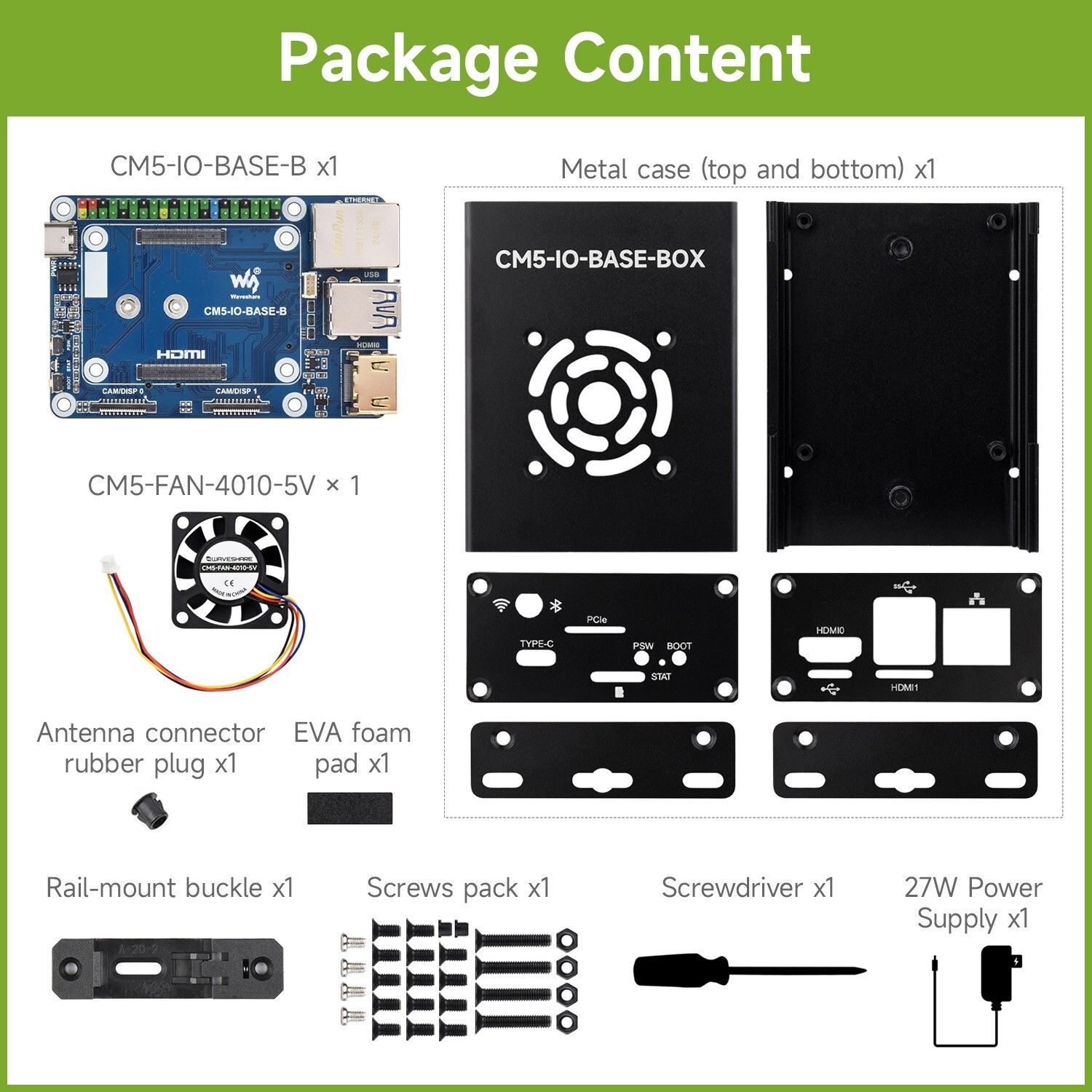 Waveshare Mini Base Board (B) / Mini-Computer designed for Raspberry Pi CM5
