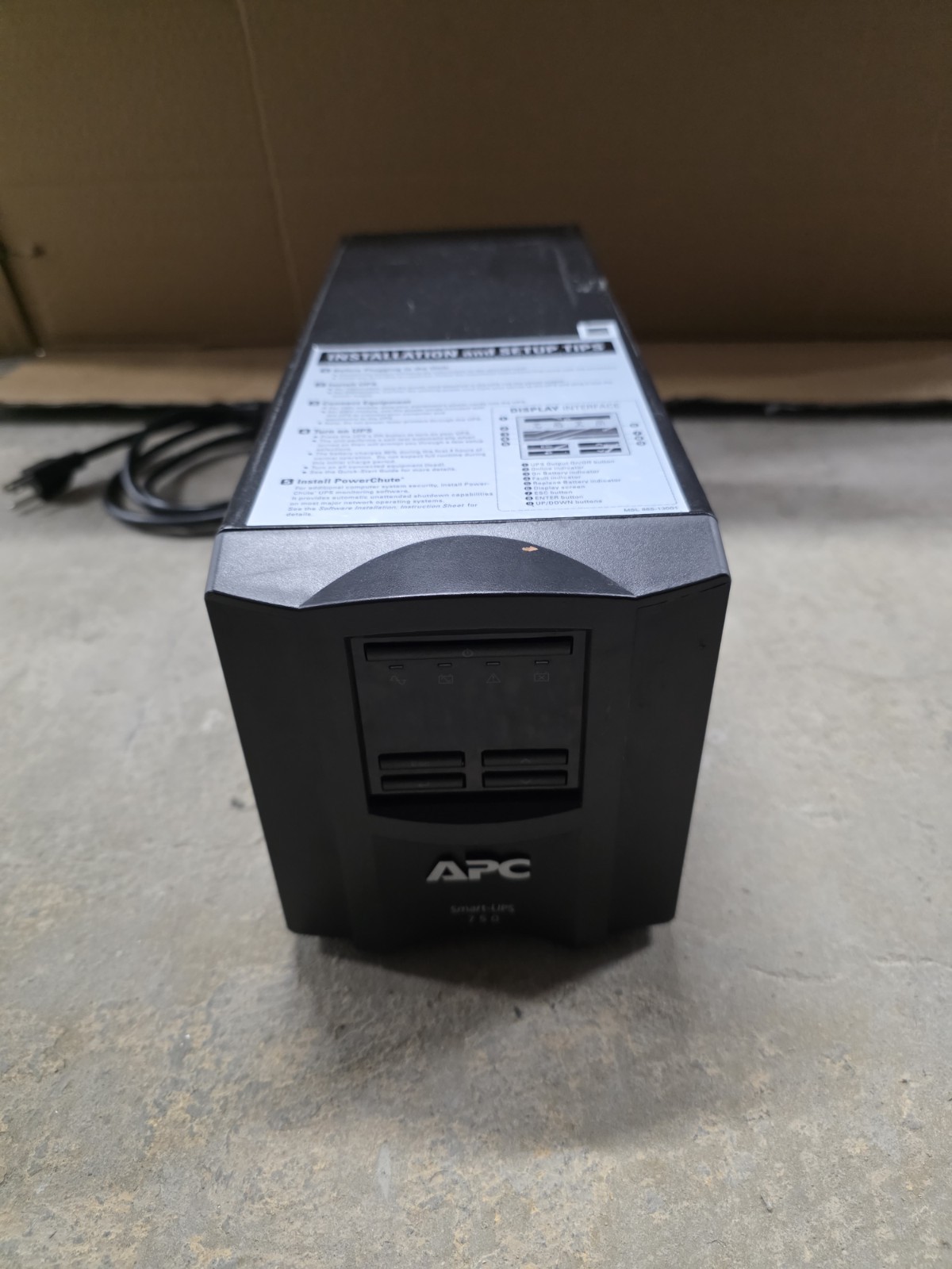 APC Smart-UPS 750VA LCD (SMT750) 120V Tower UPS – Server Room Pull (No Battery)