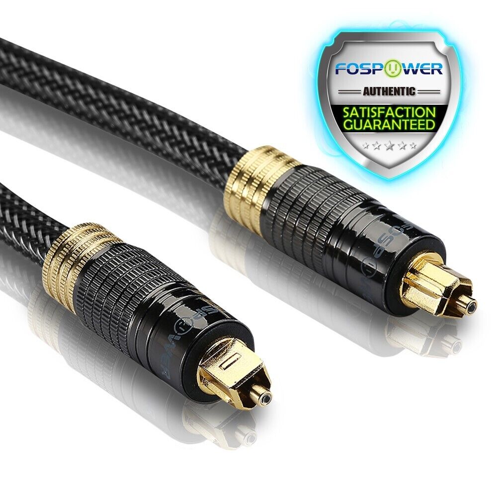 FosPower 15FT Braided Toslink Digital Optical Audio Cable For PS4 Xbox One Wii U