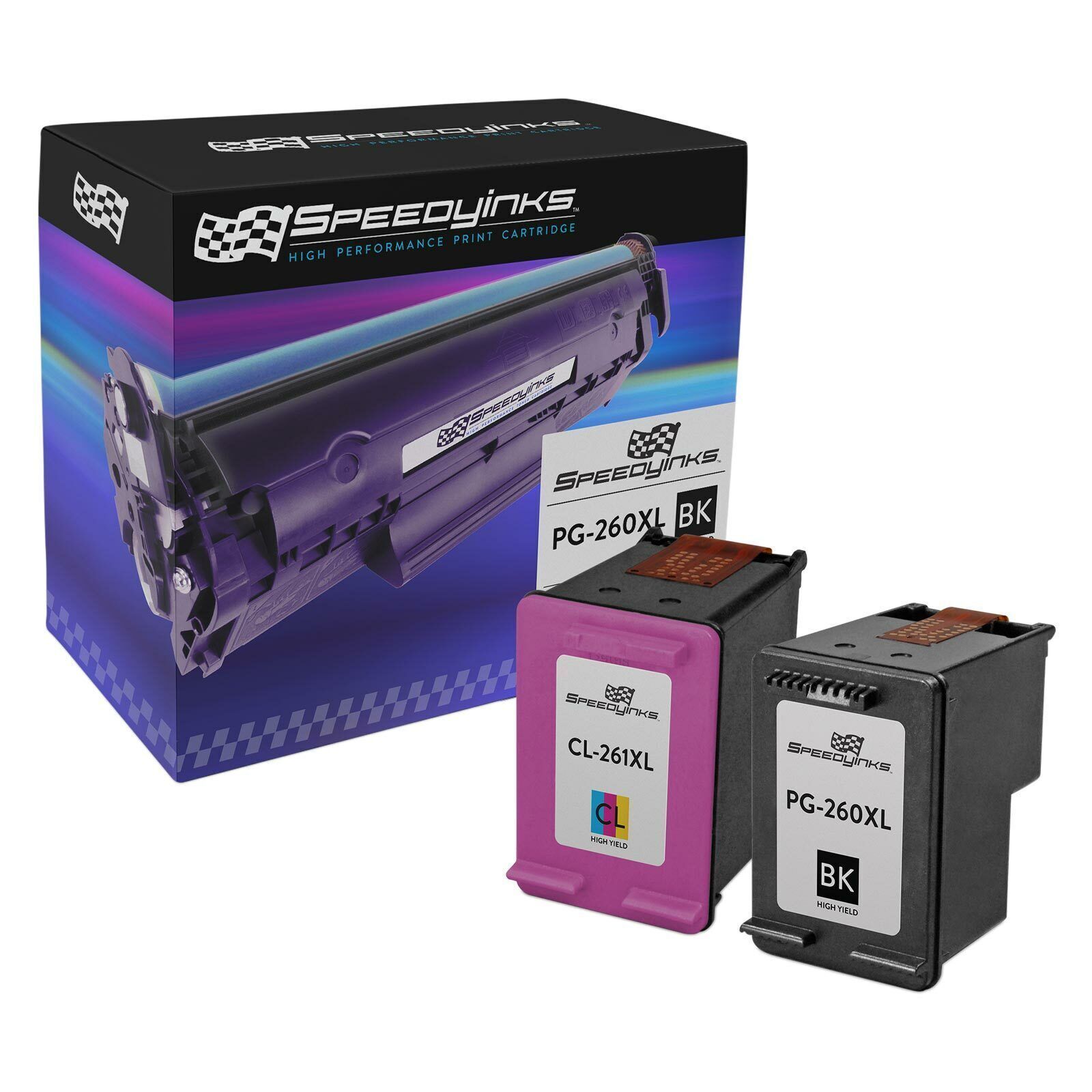 Speedy Replacement for Canon PG-260XL Black CL-261XL Color HY Ink Cartridges 2PK