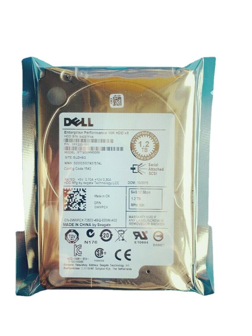 NEW Dell WXPCX 0WXPCX ST1200MM0088 1.2TB 10K SAS 12GB/s 2.5 in HDD Hard Drive