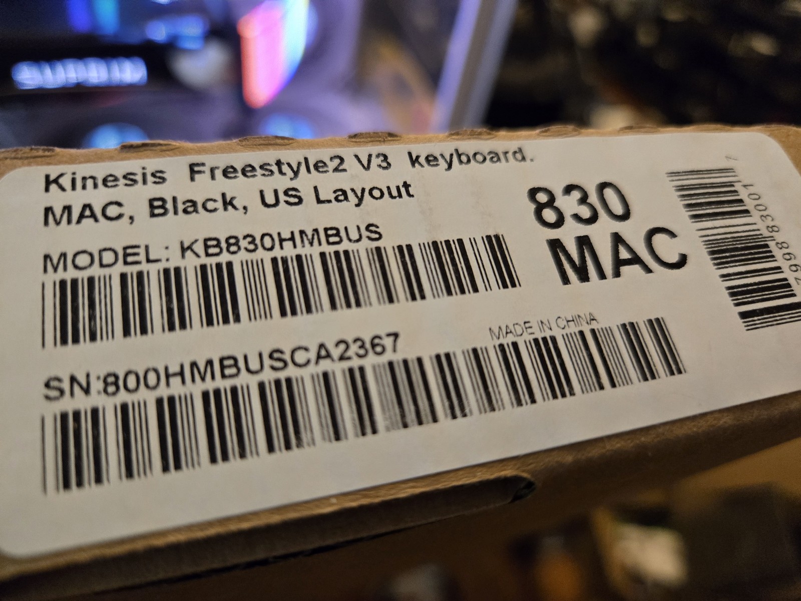 Kinesis Freestyle 2 V3 Keyboard BLACK US Layout for MAC