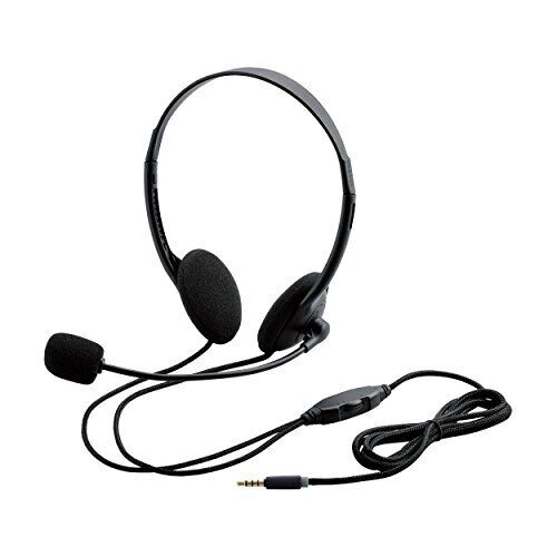 Elecom headset microphone 4-pole both ears overhead 1.8m HS-HP22TBK JAPAN [32v]