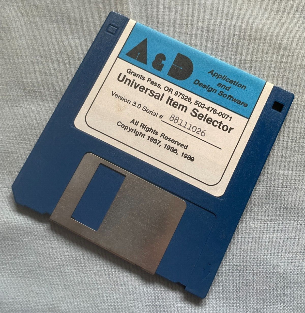 UNIVERSAL ITEM SELECTOR - 1989 Atari ST Computer A&D Software 3.5" Disk UNTESTED
