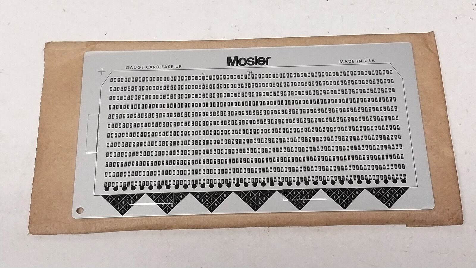 New Unused Mosler 80 Column IBM Card Template Gauge / Old Mainframe Computer