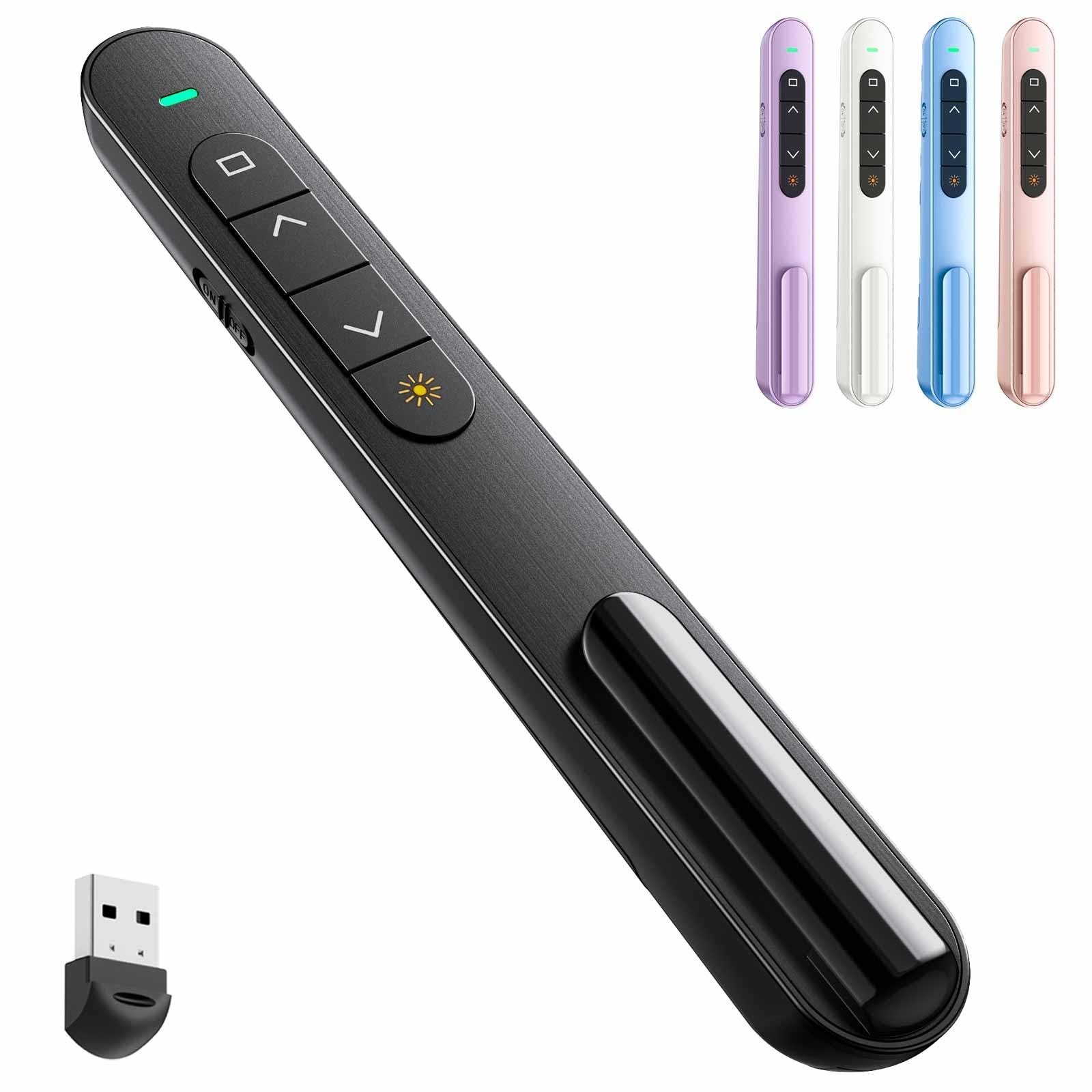 QUI Presentation Clicker with Volume Control, Wireless Presenter Remote