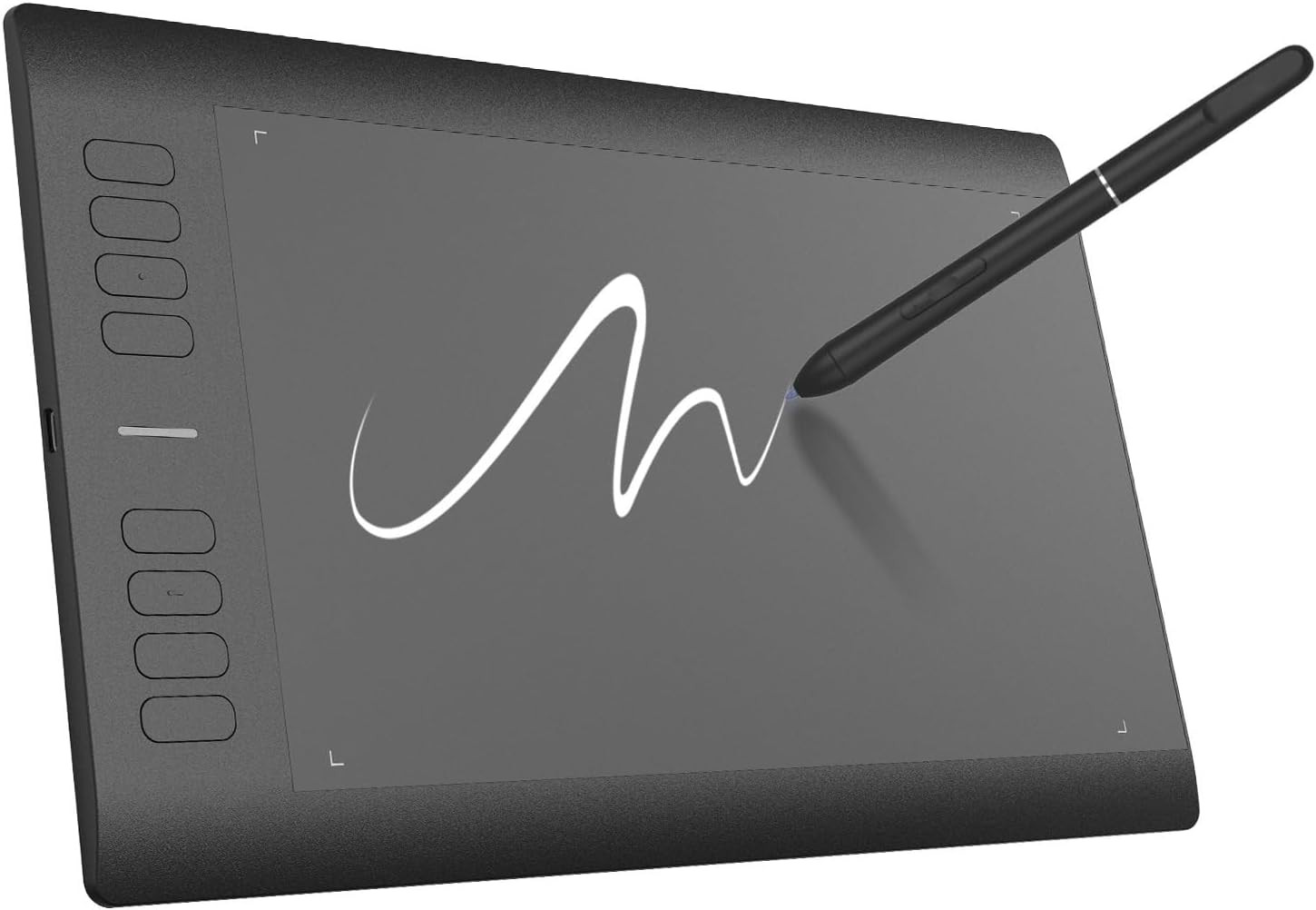 Drawing Tablet 10X6 Inch Graphics Tablet with 8192 Pressure Battery-Free Pen, 8