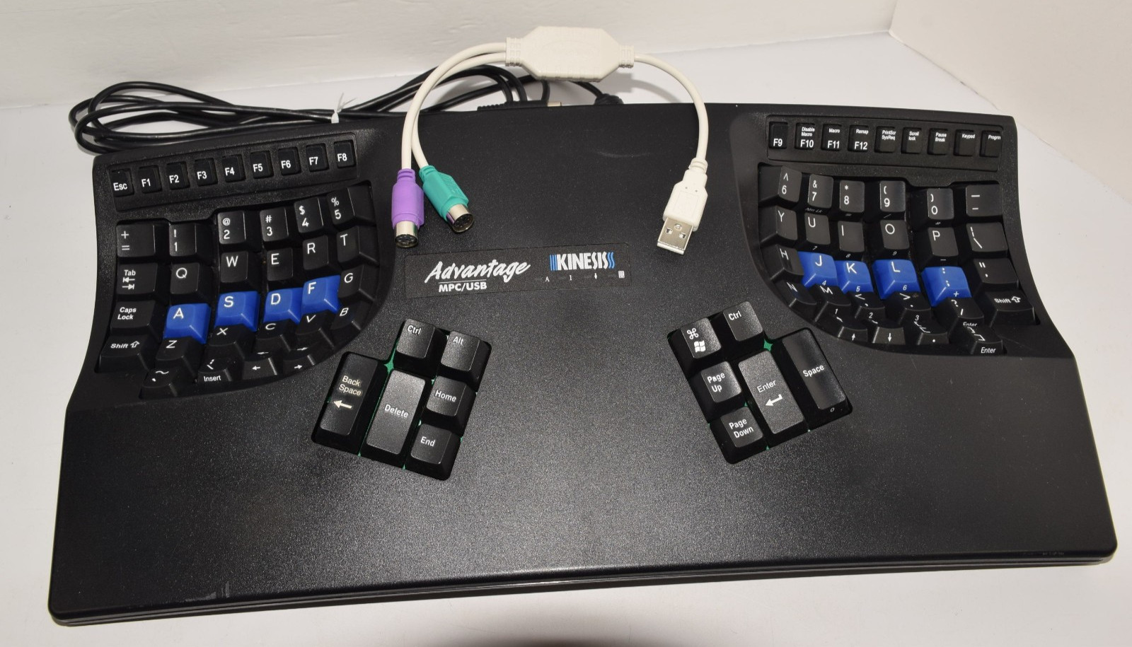 Kinesis Advantage Keyboard KB500 USB Black Ergonomic Keyboard with Active Adaptr