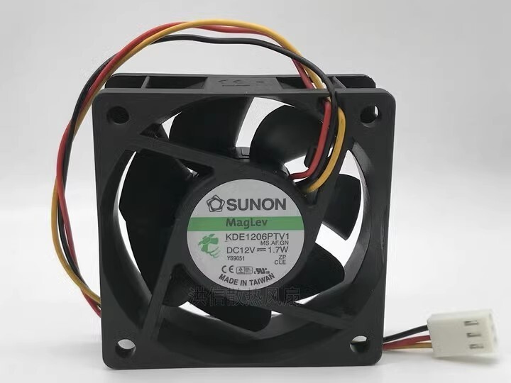SUNON KDE1206PTV1 6025 DC12V 1.7W 6CM 3-Pin Inverter Mute Cooling Fan