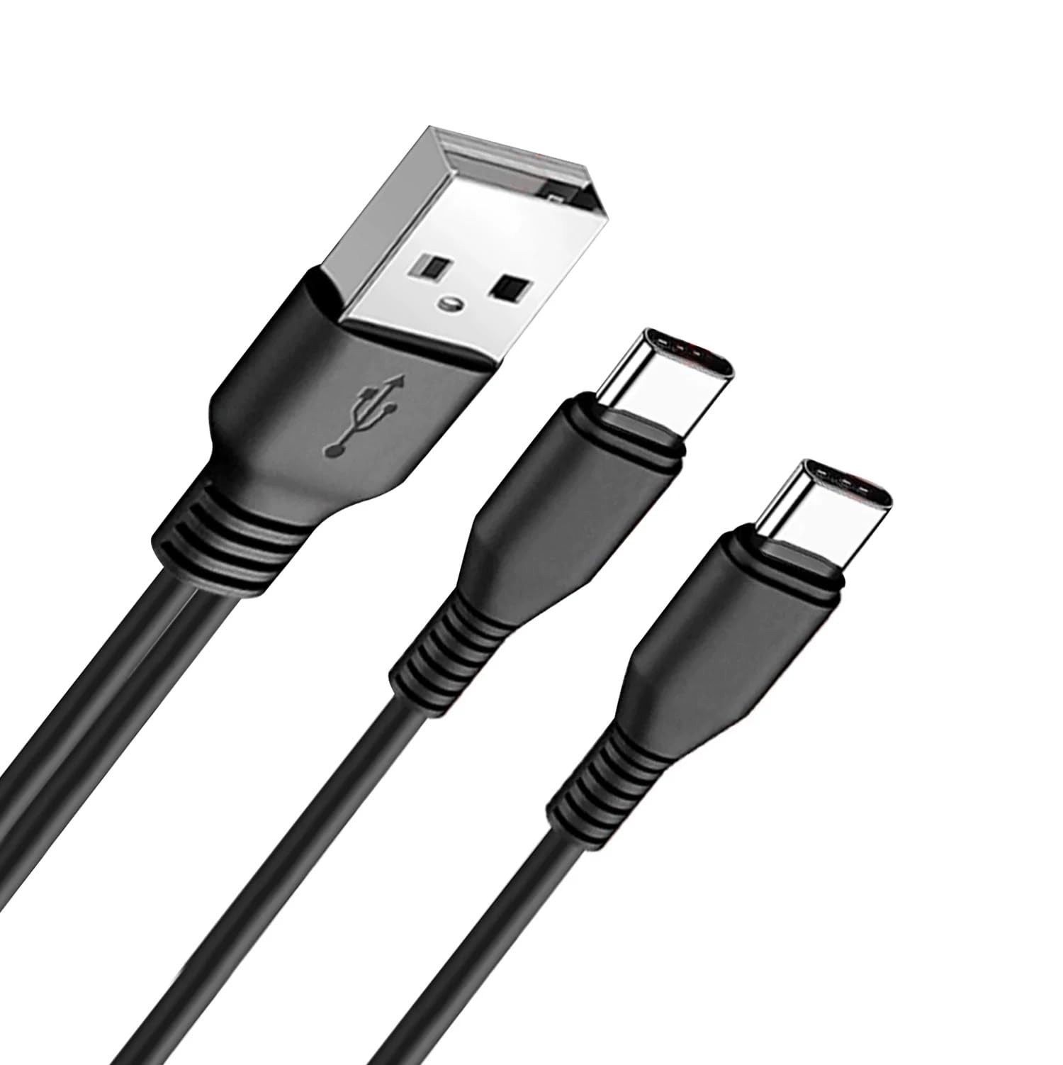3 FT 2 in 1 USB C Splitter Cable USB A to Dual Type C Fast Charging Cord USA