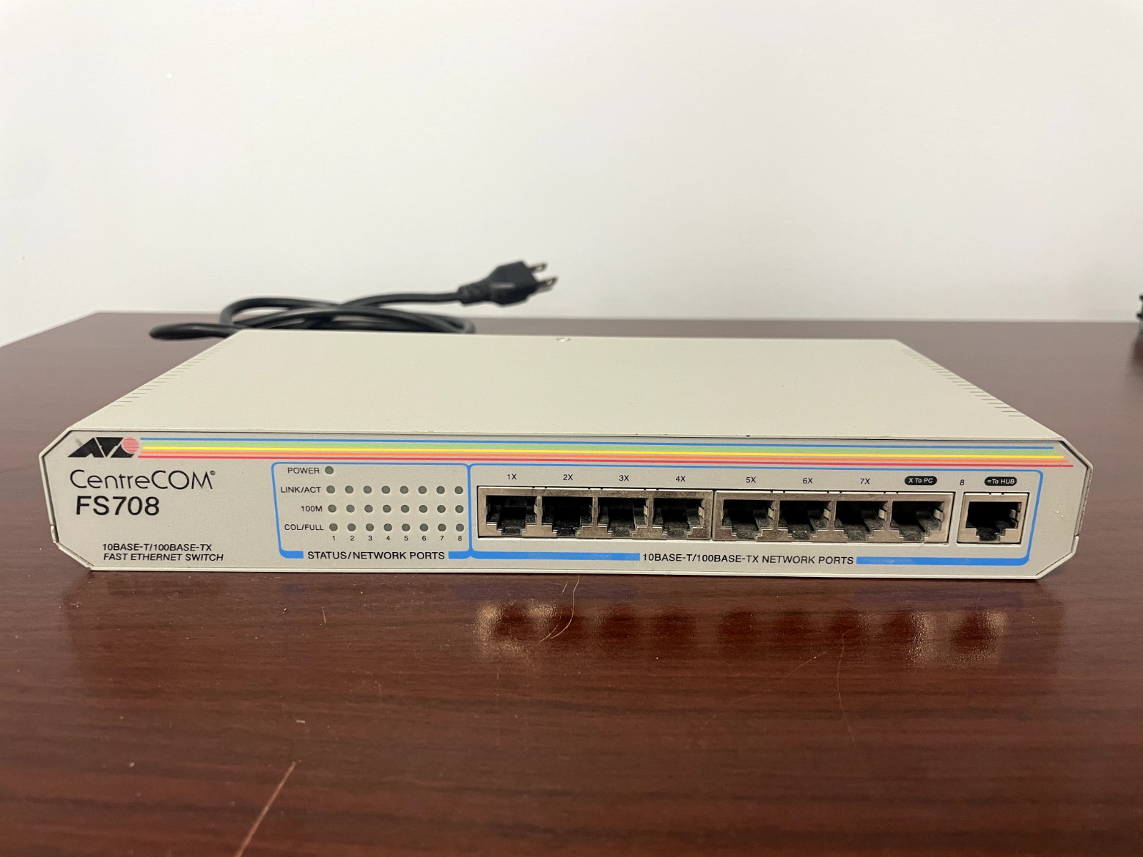 CENTRECOM FS708 FAST ETHERNET SWITCH w/ Power Cord Allied Telesyn International