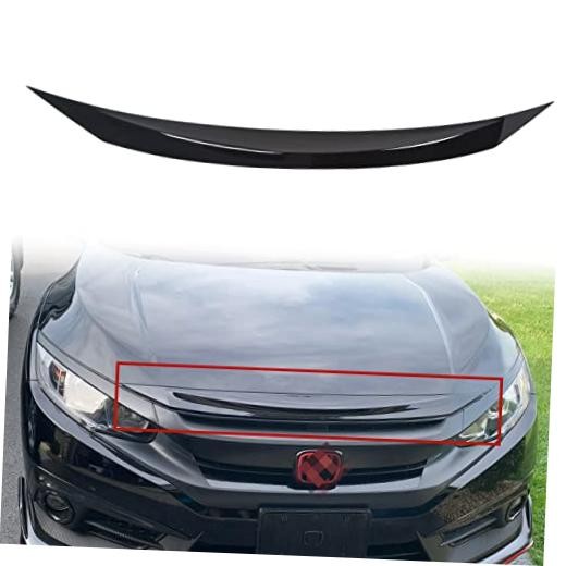 Front Hood Bumper Upper Trim Nose Cover Compatible with 2016-2021 Honda Civic
