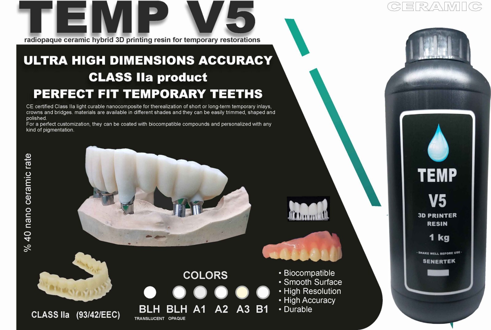 DLP SLA LCD 3d printer temporary teeth resin ..