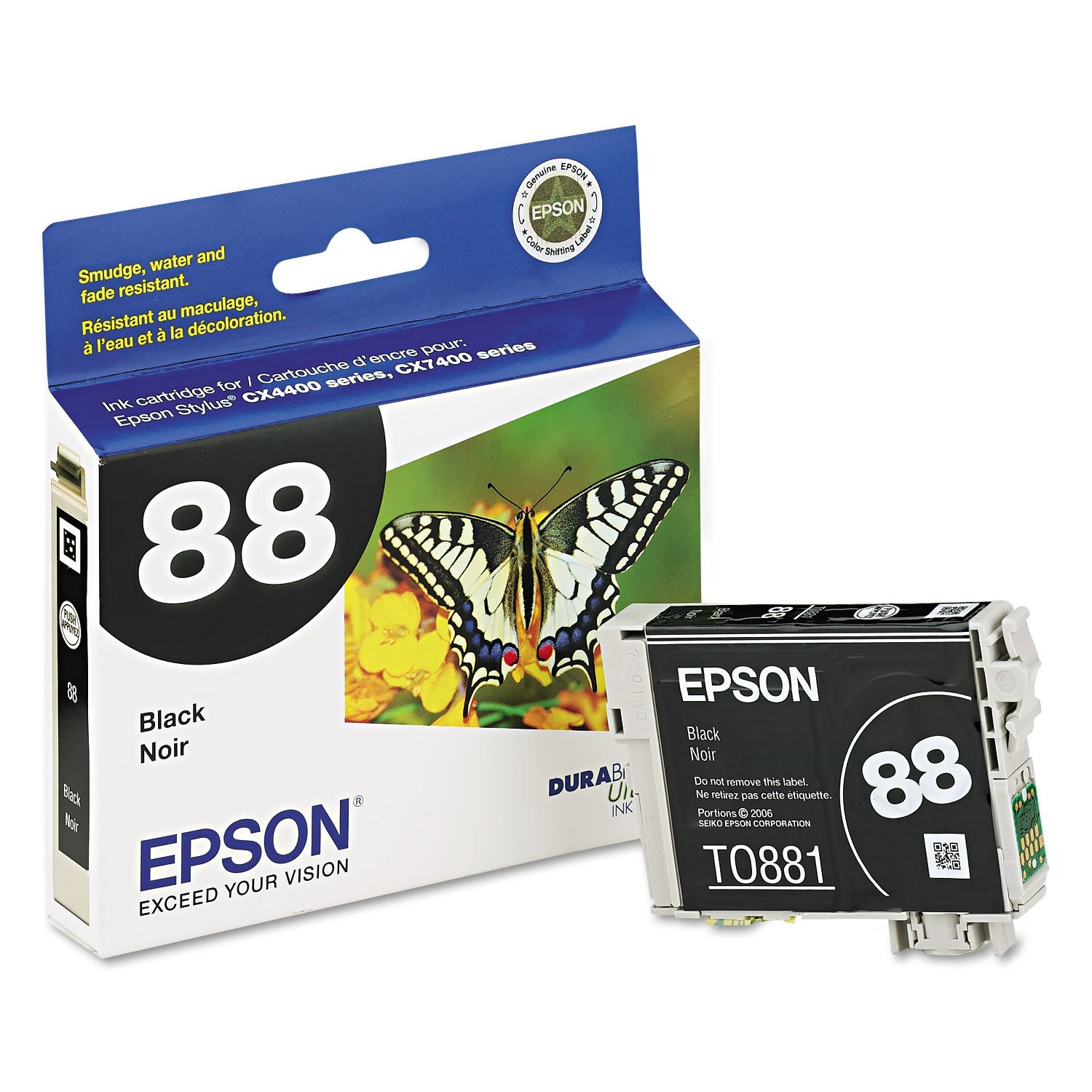 Epson DURABrite Ultra Black Ink for Inkjet Printers Smudge Fade Water Resistant