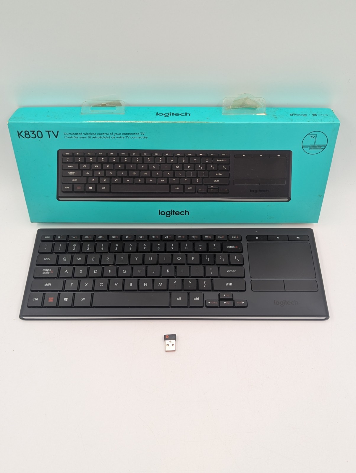 Logitech K830 Backlit Keyboard w/Built-In Touchpad And USB Receiver