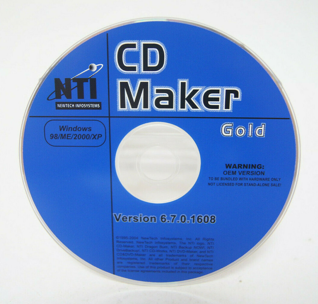 CD Maker Gold MTI Newtech Infosystems Ver. 6.7.0.1608 PC Program Software Disc