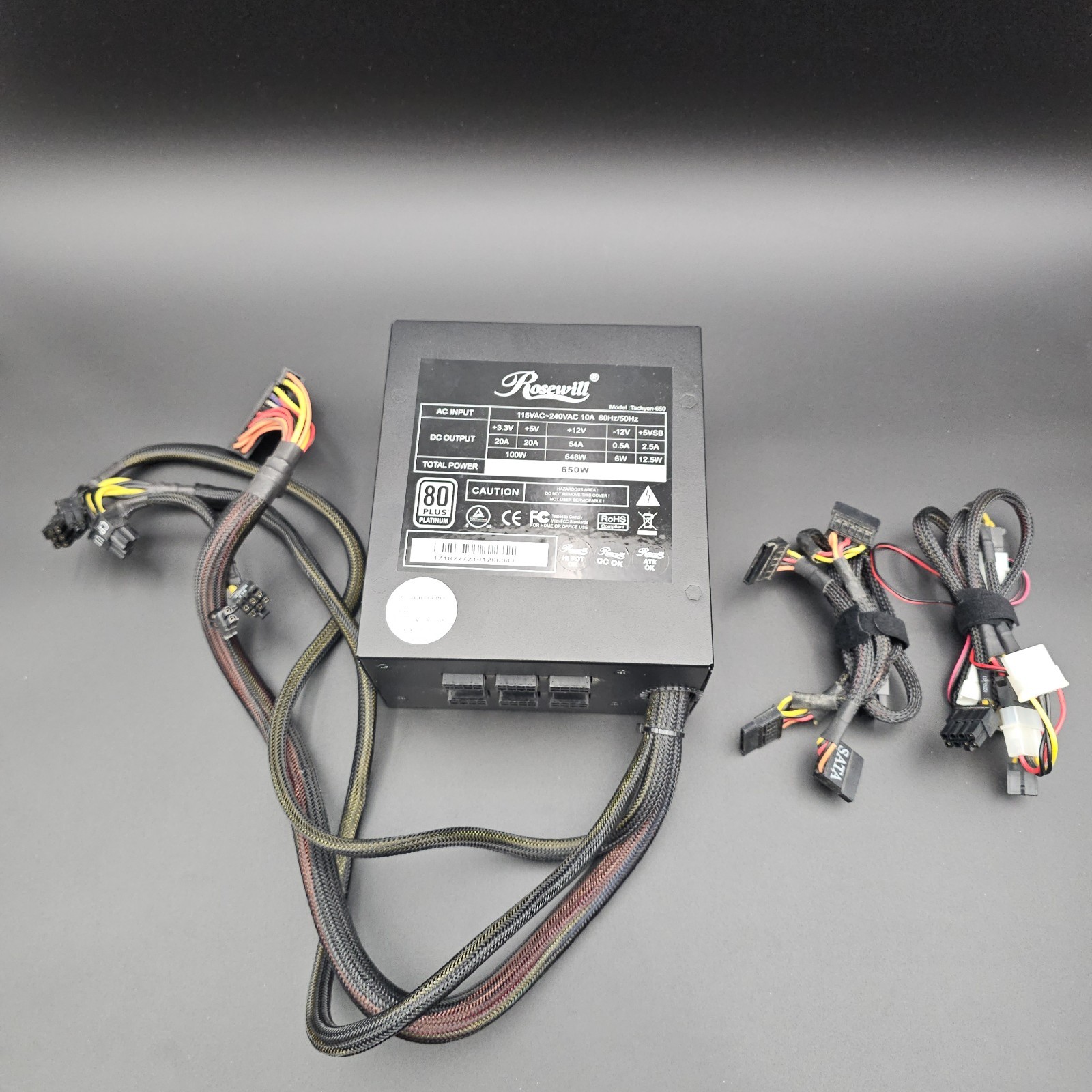 Rosewill TACHYON Series  TACHYON 650 Continuous 650W  80 PLUS PLATINUM 