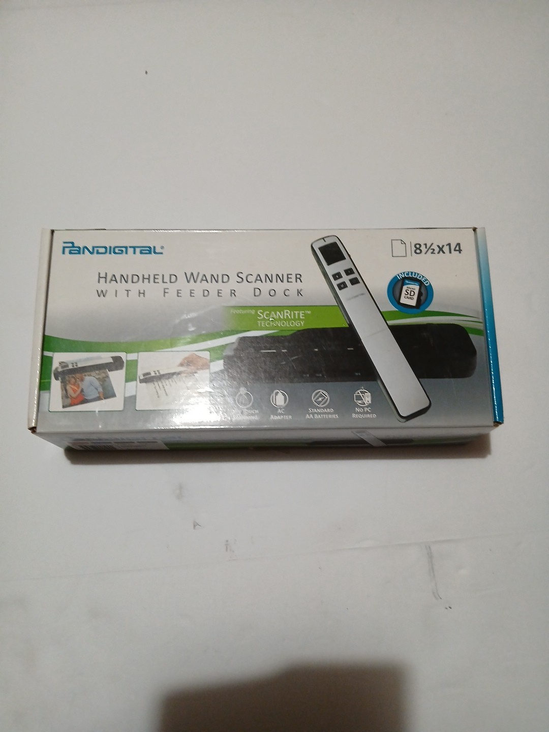 Pandigital PANSCN10PU Handheld Wand Scanner W/ Feeder Dock Red W/ Box