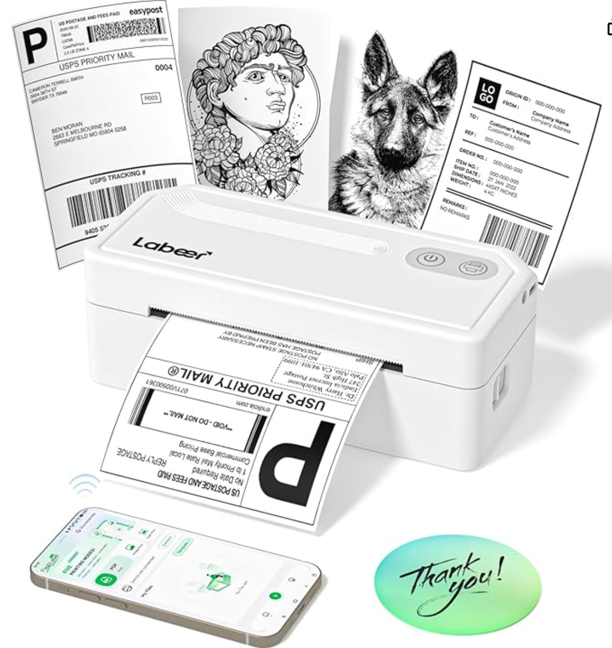 Labeer Bluetooth Thermal Label Printer, 4x6 Wireless Label Sticker Printer