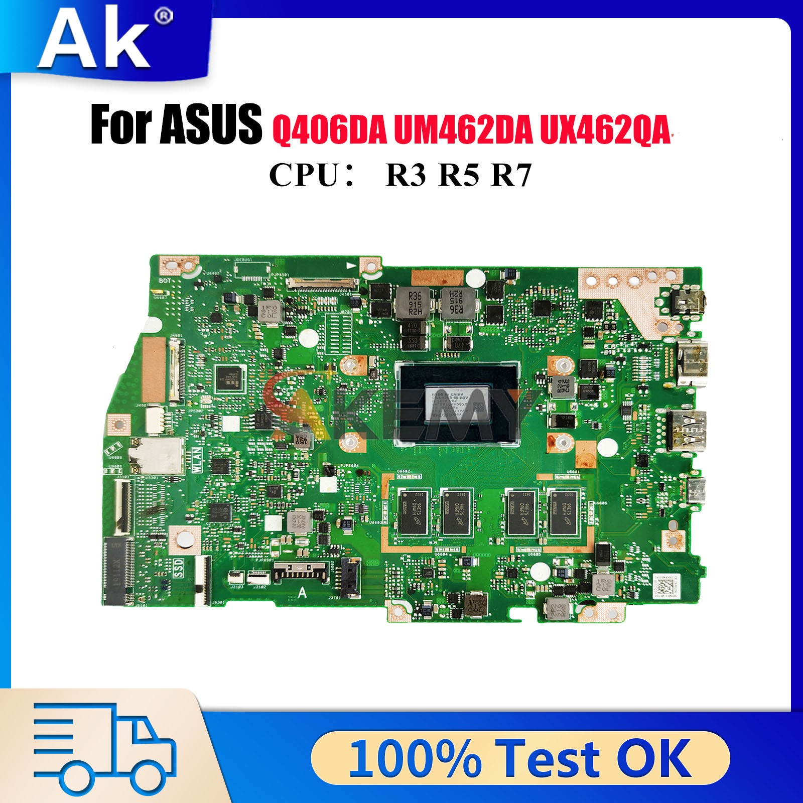 UX462DA Laptop Motherboard For ASUS Q406DA UM462DA UX462QA Mainboard W/CPU