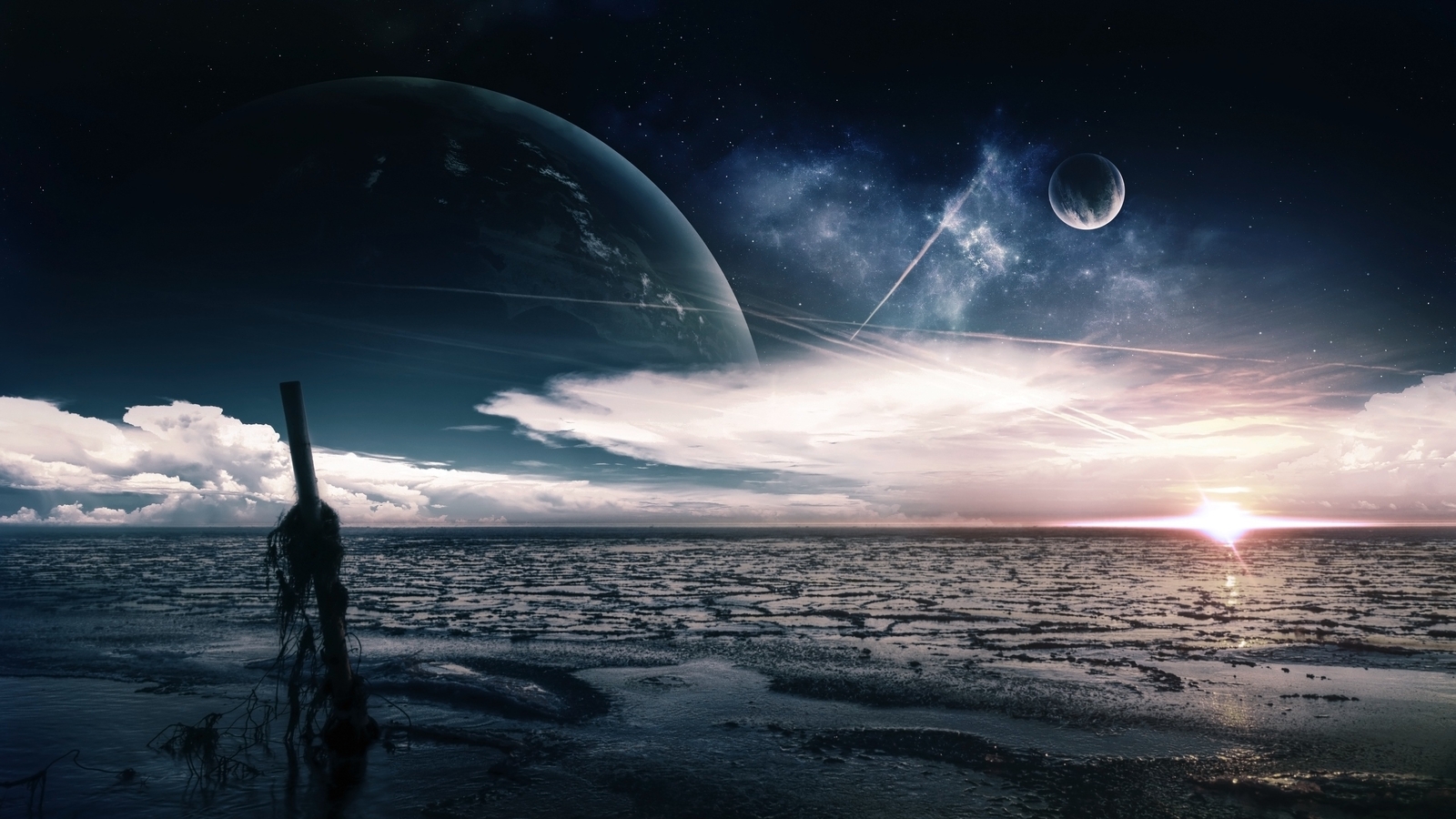 Landscape space art Custom Gaming Mat Desk