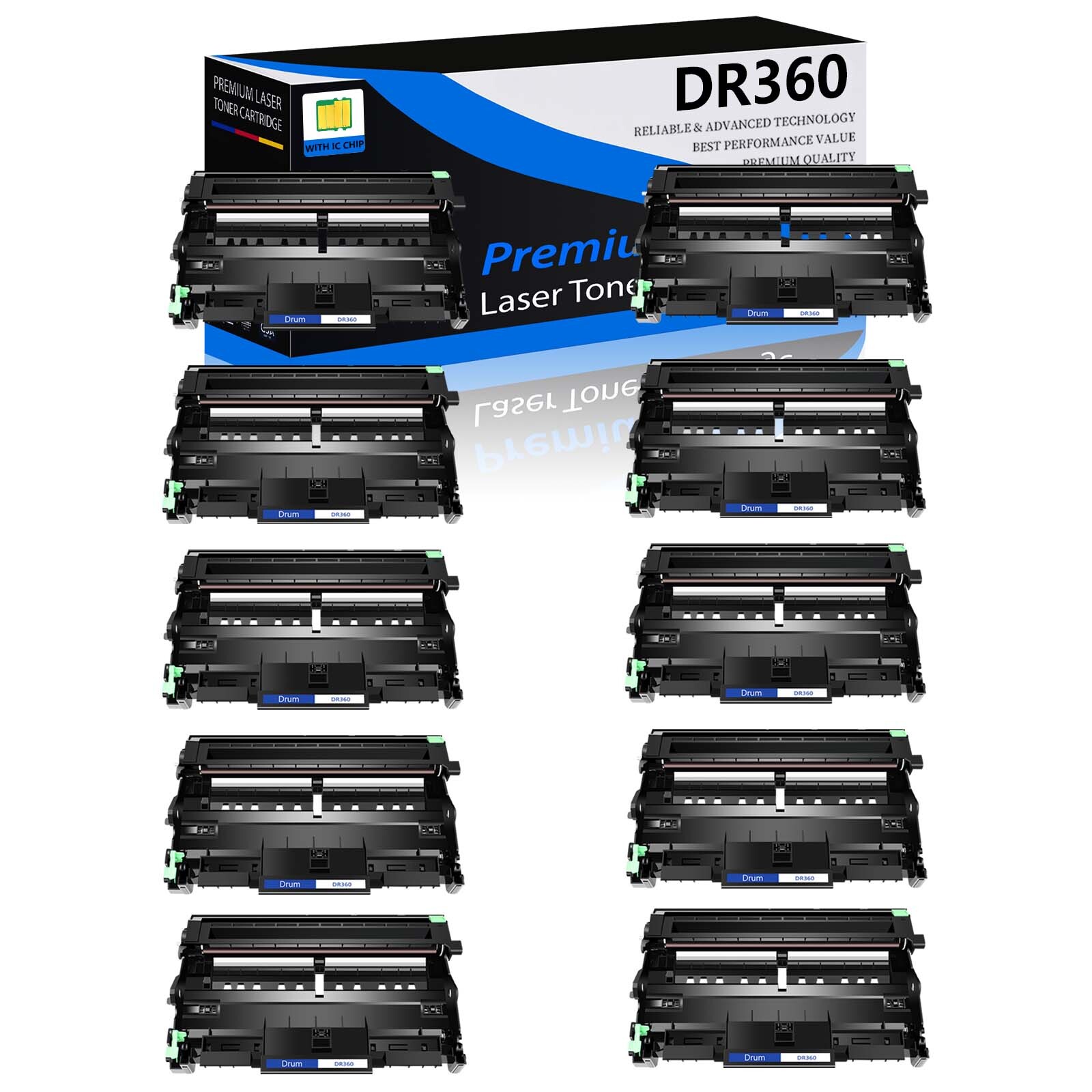 10 Pack - DR360 Drum Unit for Brother DR-360 DCP-7045N HL-2170W MFC-7345DN