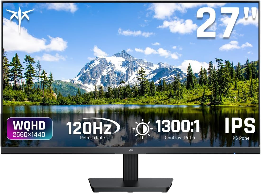 27 Inch Computer Monitor, QHD 2K 120Hz Monitor, IPS Panel, H27D9 | 2560X1440 Dis