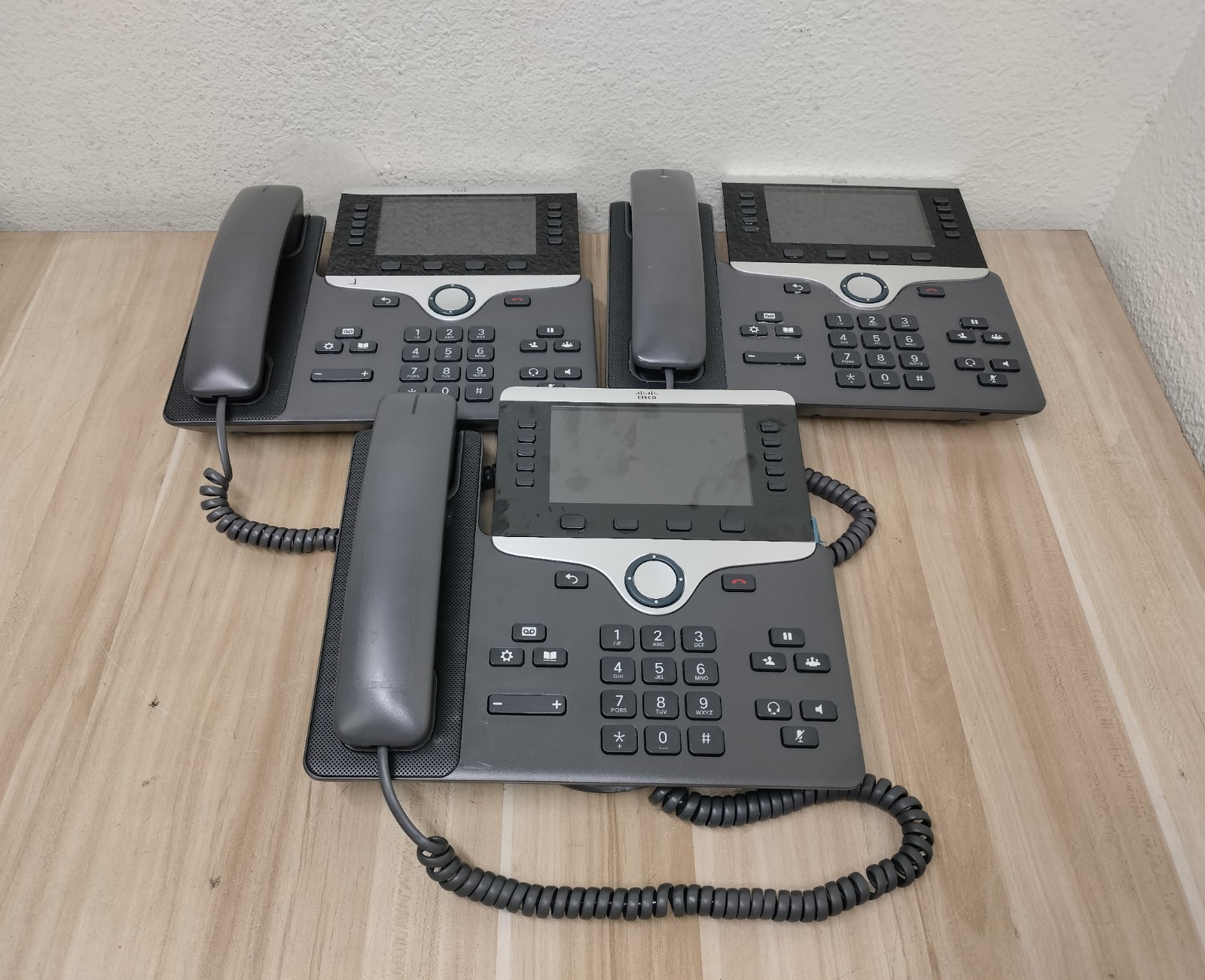 LOT OF 3 - Cisco CP-8861-K9 CP-8861 IP Phone WiFi Bluetooth VoIP Office Phone