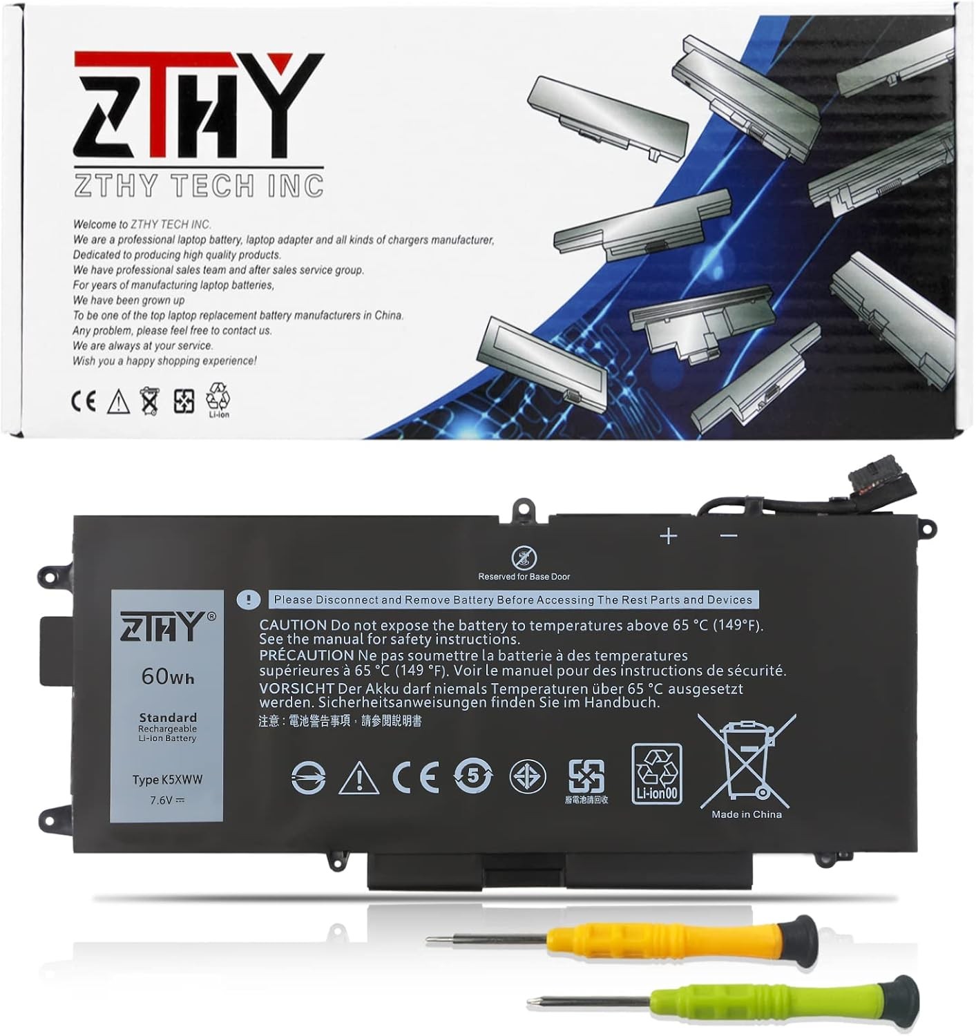 K5XWW 71TG4 Laptop Battery Replacement for Dell Latitude 7389 Latitude 7390