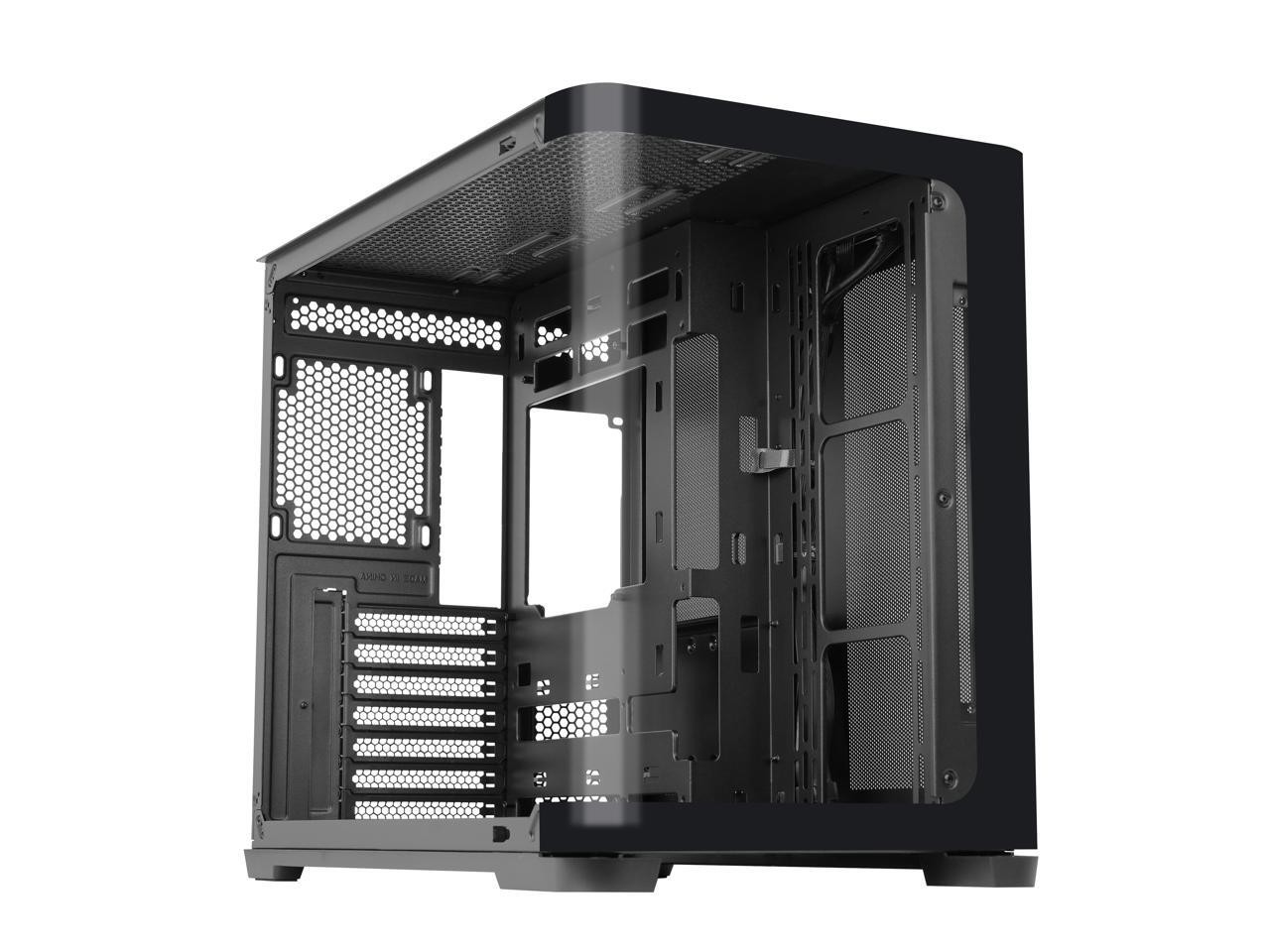 Sama V60EBlack Mid-Tower ATX/mATX PC Case - Curved Tempered Glass - Black