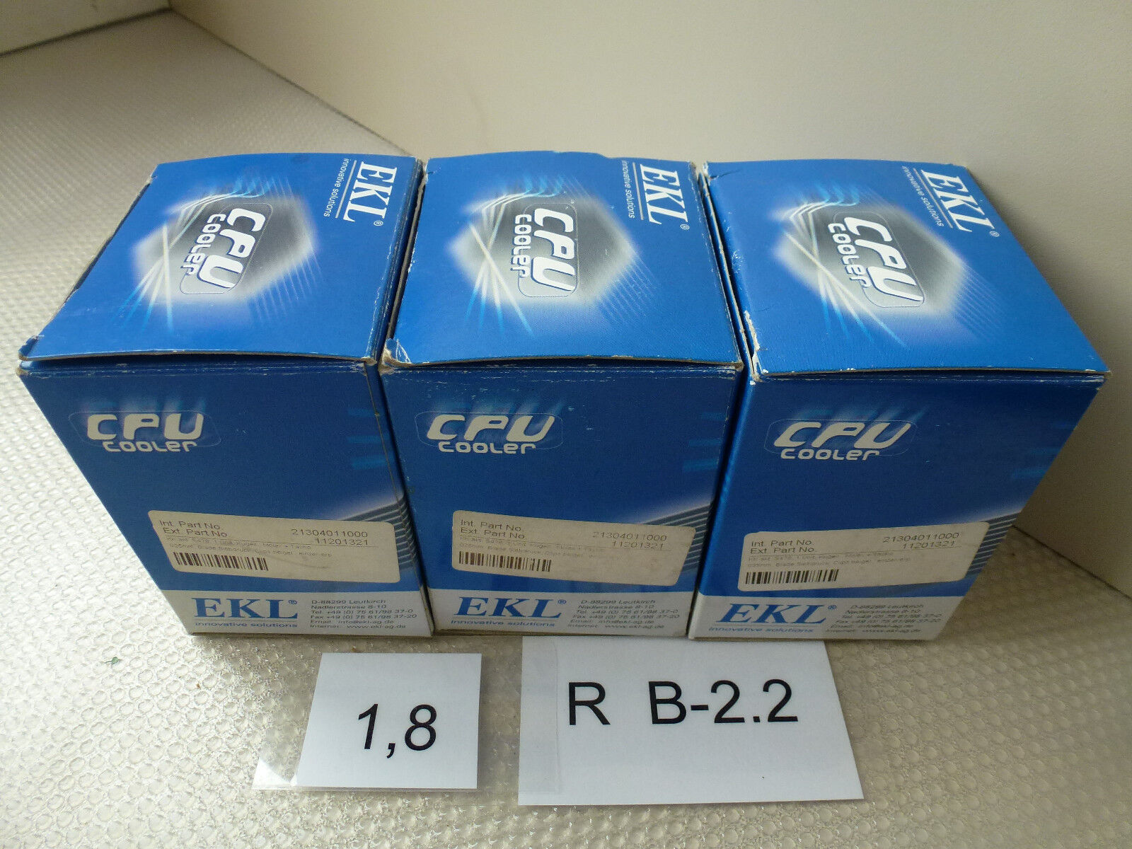 3 Packs With Per 2 Piece Ekl CPU Cooler Unused IN Original Packaging