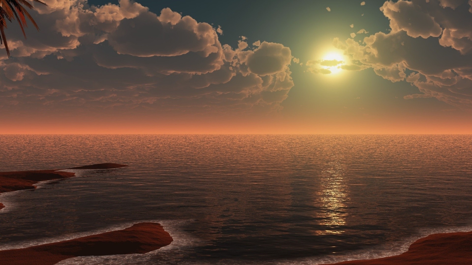 Landscape sunset clouds Custom Gaming Mat Desk