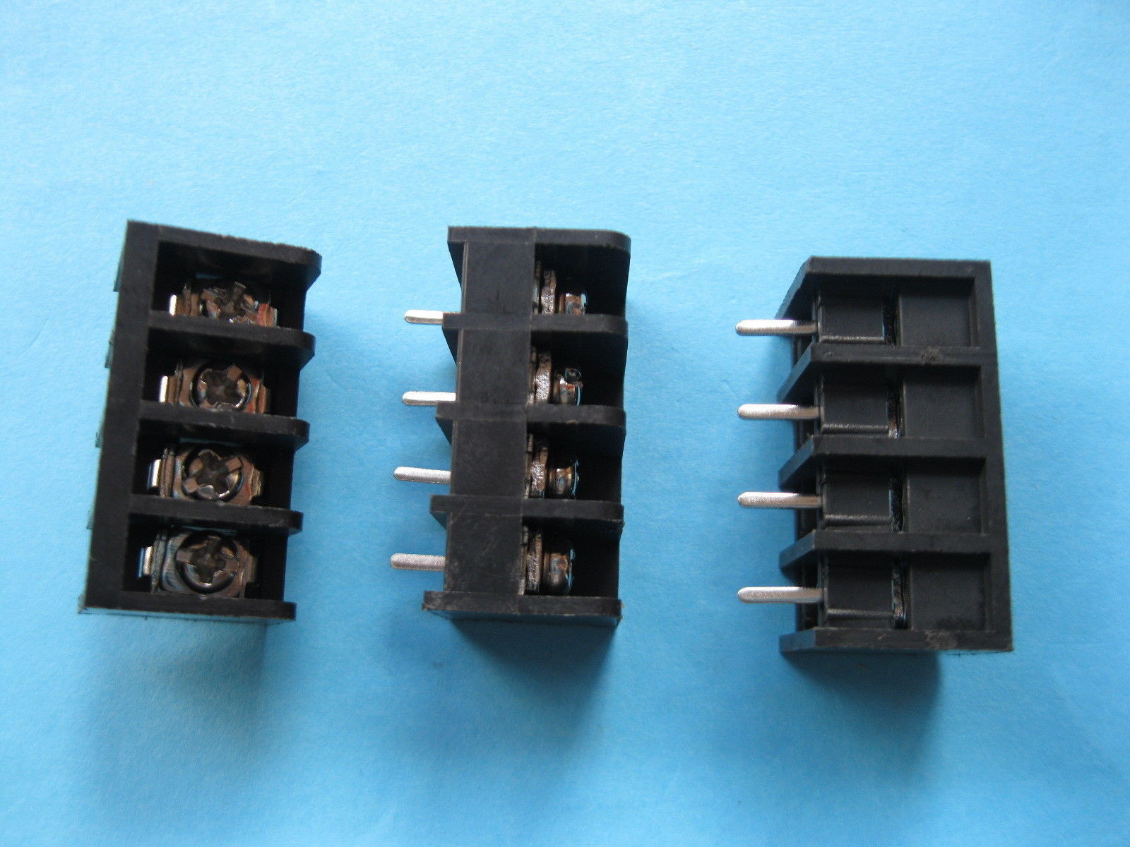 50 pcs Black 4 pin 6.35mm Screw Terminal Block Connector Barrier Type DC29B New