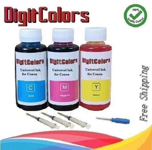 3x100ml Refill ink Canon PG-275 CL-276 Ink Cartridges Color TS3520 TS3522 TR4720