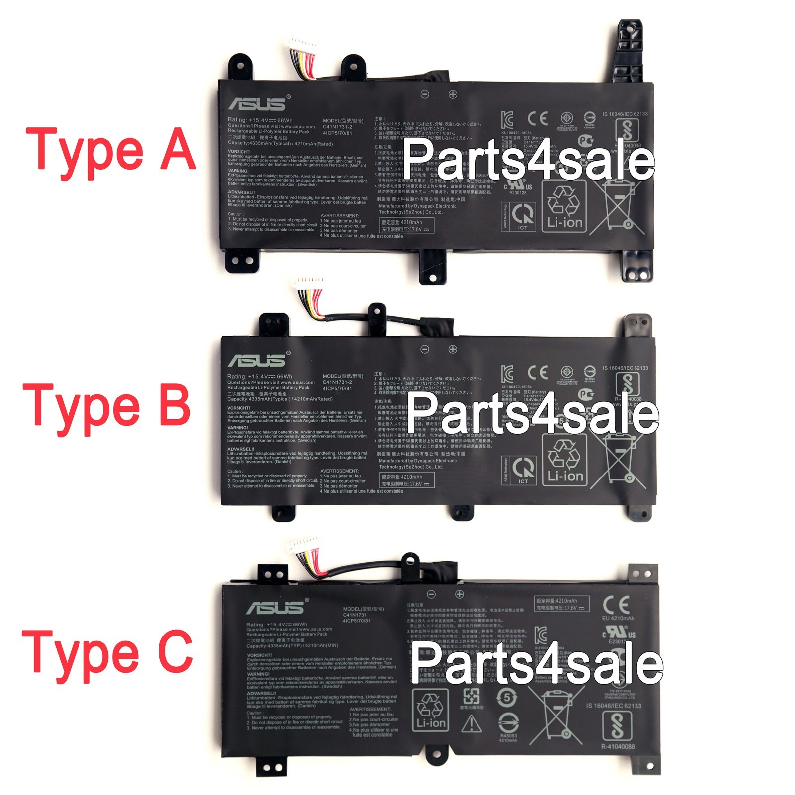 Genuine C41N1731 C41N1731-2 Battery for Asus ROG Strix GL504 GL504GM GL504GS