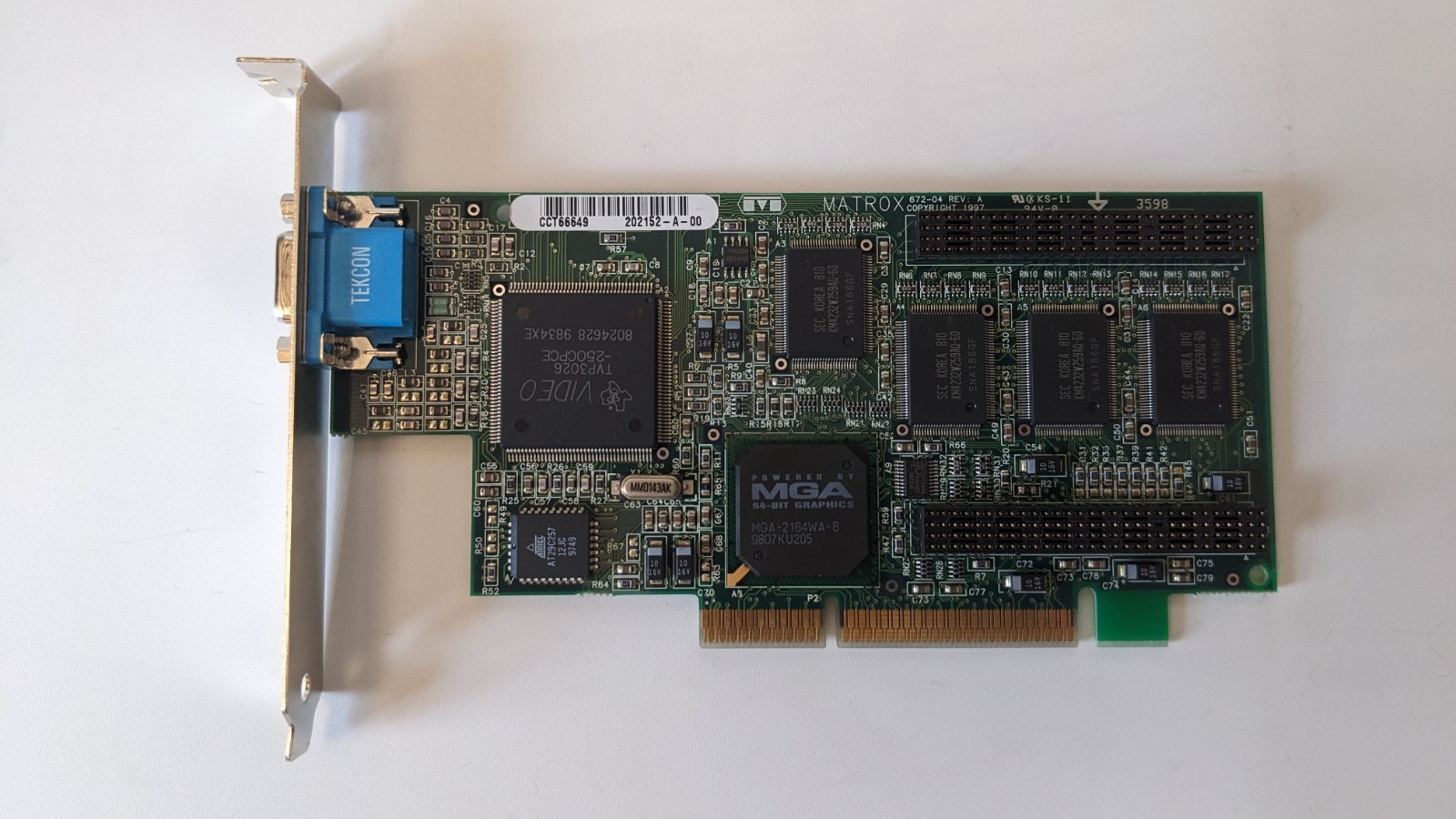 Matrox 672-04 Rev A 202152-A-00 / CCT66549 Vintage graphics card Untested