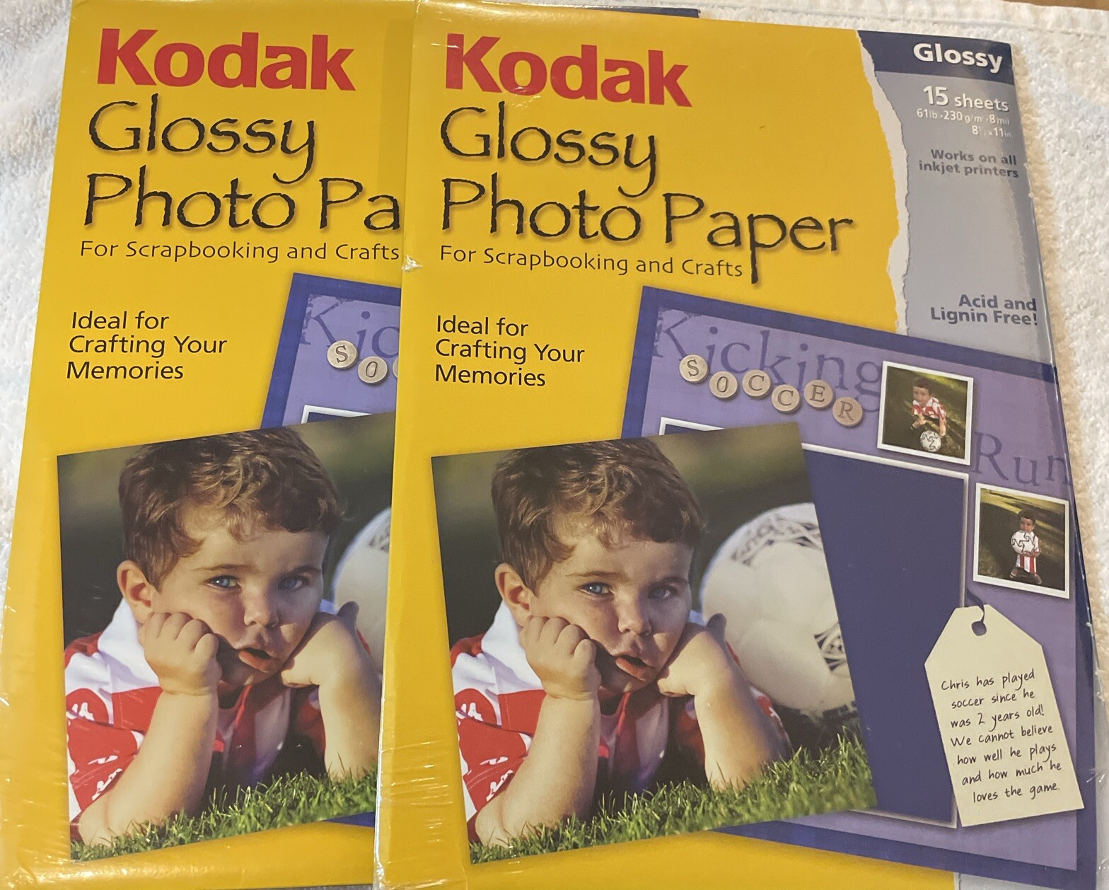Kodak Glossy Photo Paper - Scrapbooking Inkjet Printers 8.5x11 15 Sheets 2 Pack