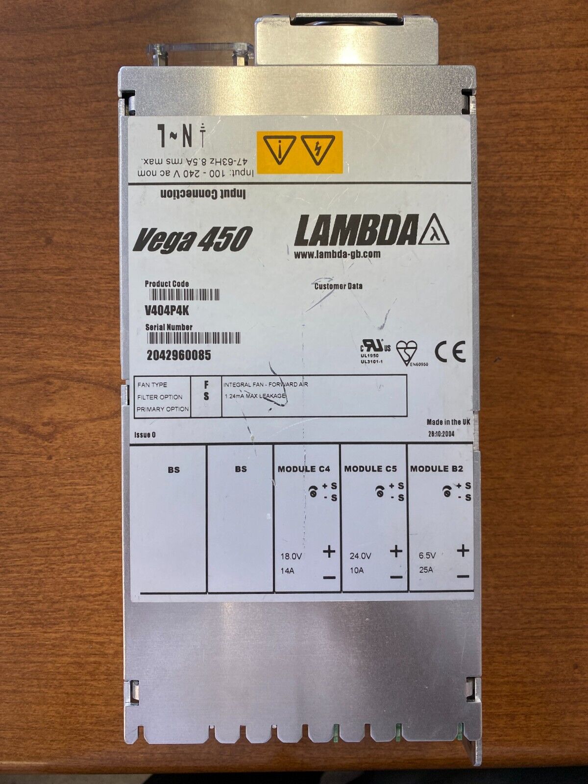 1PCS USED Vega 450 V404P4K  for parts 24V signal is reading 20V