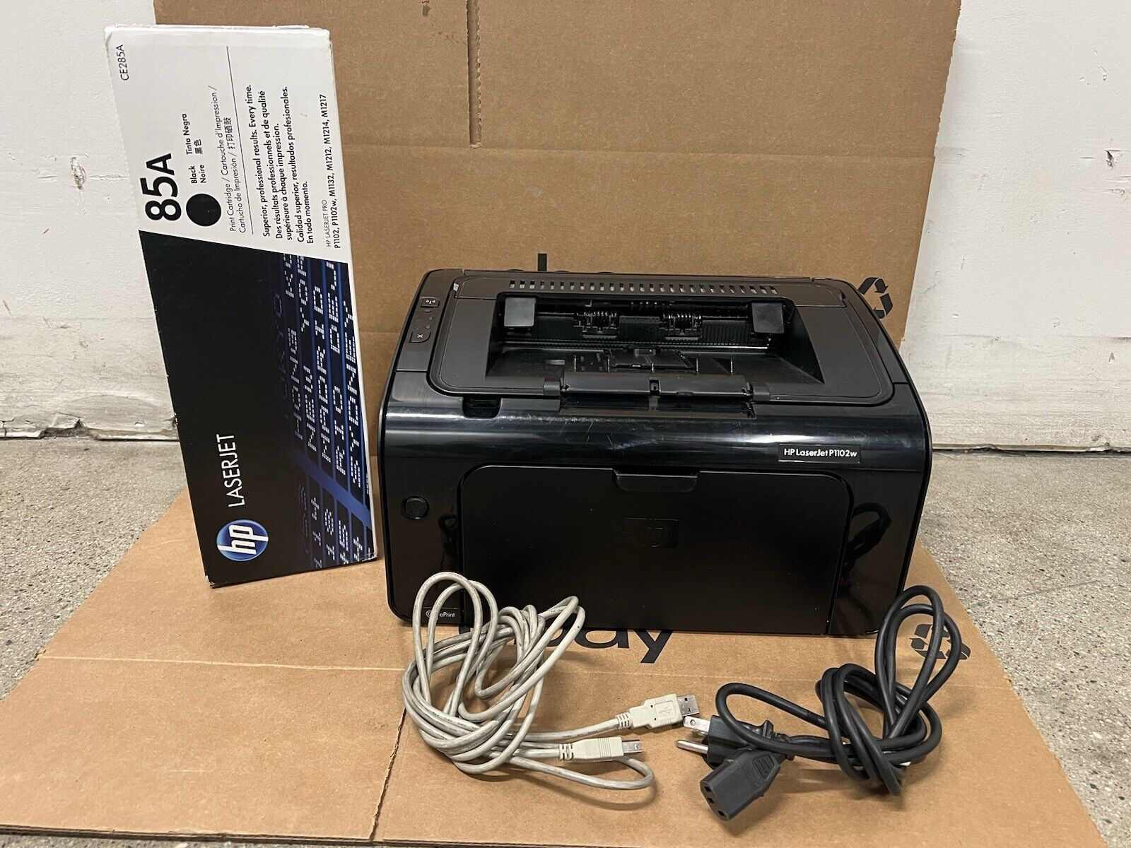 HP LaserJet Pro P1102w Laser Printer w BRAND NEW OEM GENUINE HP 85A TONER