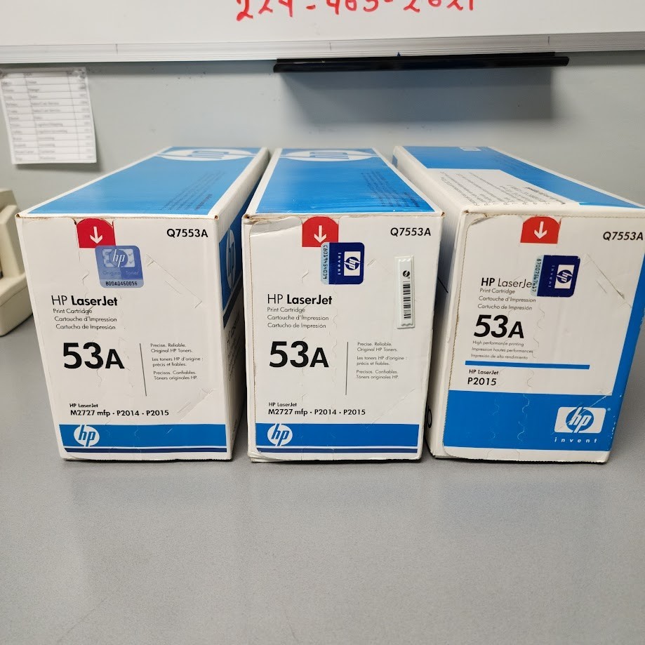 HP 53A Q7553A Original Laser Toner Cartridge  Lot of 3