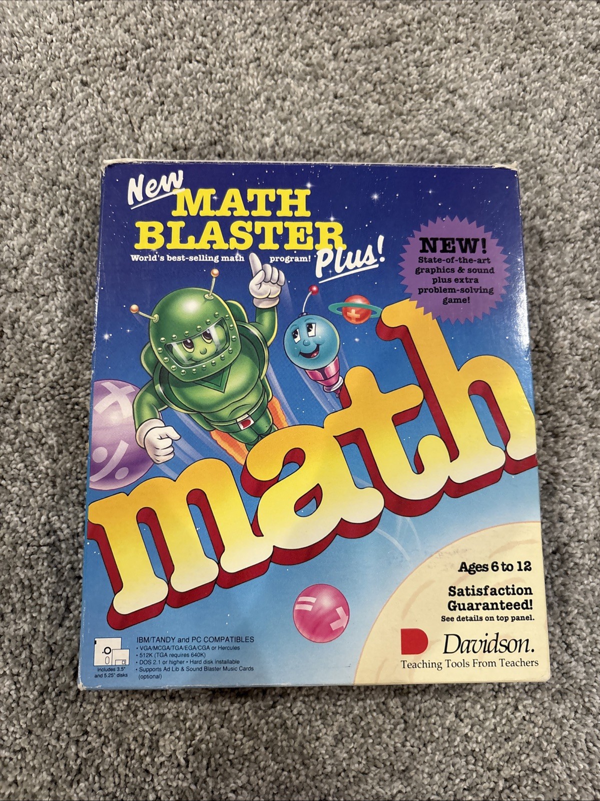 Math Blaster Plus Lab Pack For MAC 1991 3.5” Floppy Disk
