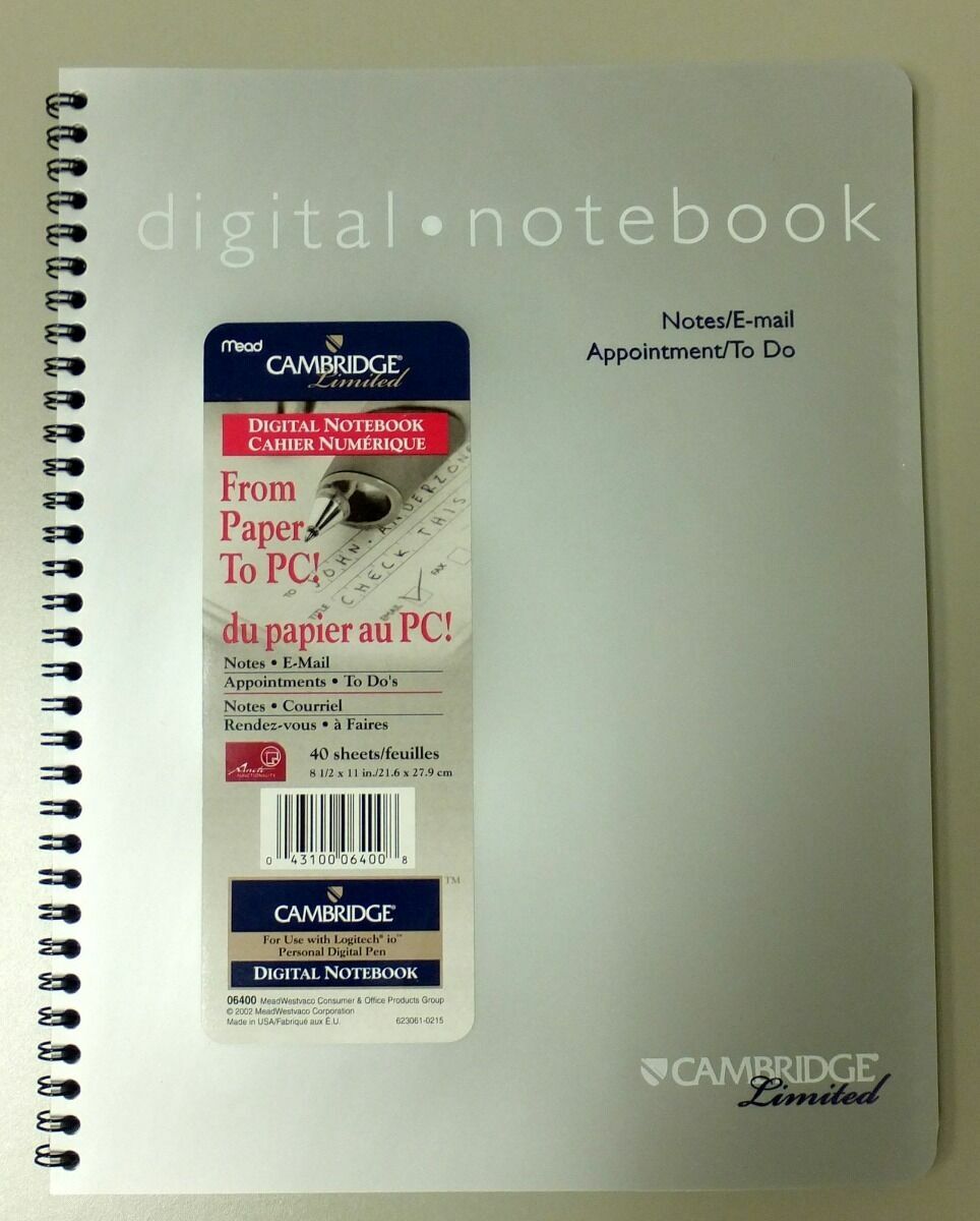 12x Cambridge Digital Notebook Notepad From Paper To PC With Logitech IO Pen IO2
