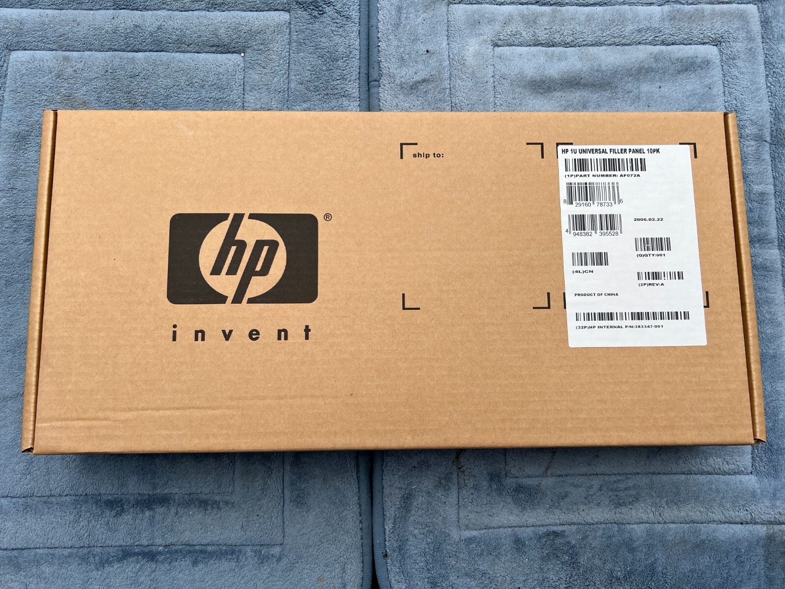 New HP 10PK Blanking Panel Kit 1U Universal Filler Panel Kit P/N: AF072A