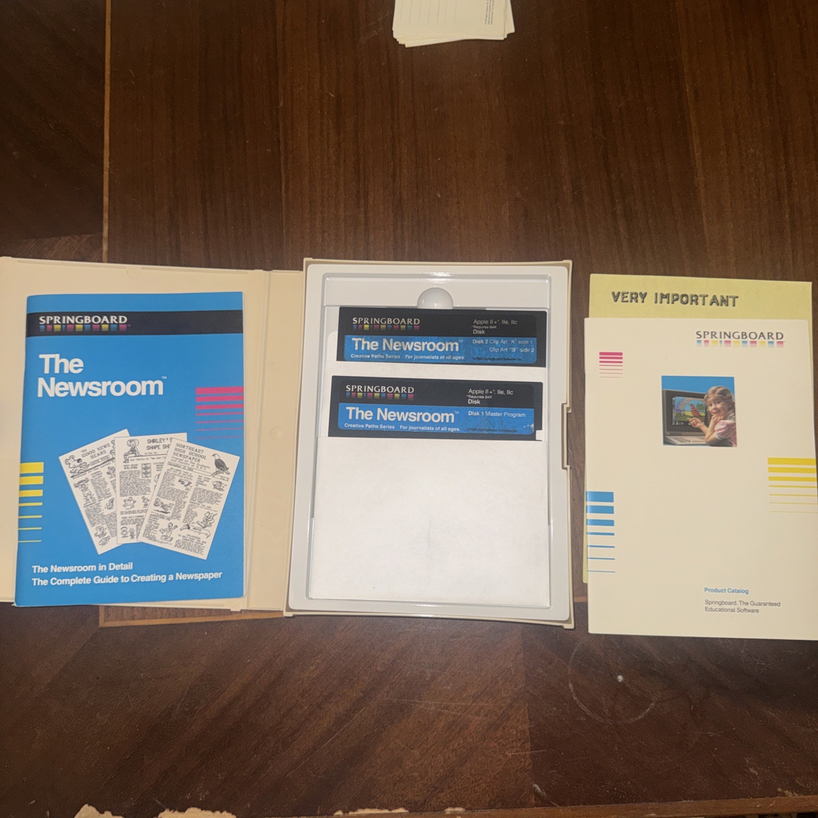 Springboard The Newsroom Apple II IIe IIc software Newspaper vintage