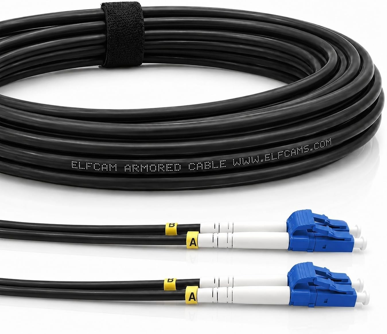 40m Armored Fiber Optic Cable LC/UPC to LC/UPC Singlemode Duplex 9/125μm LSZH Bl